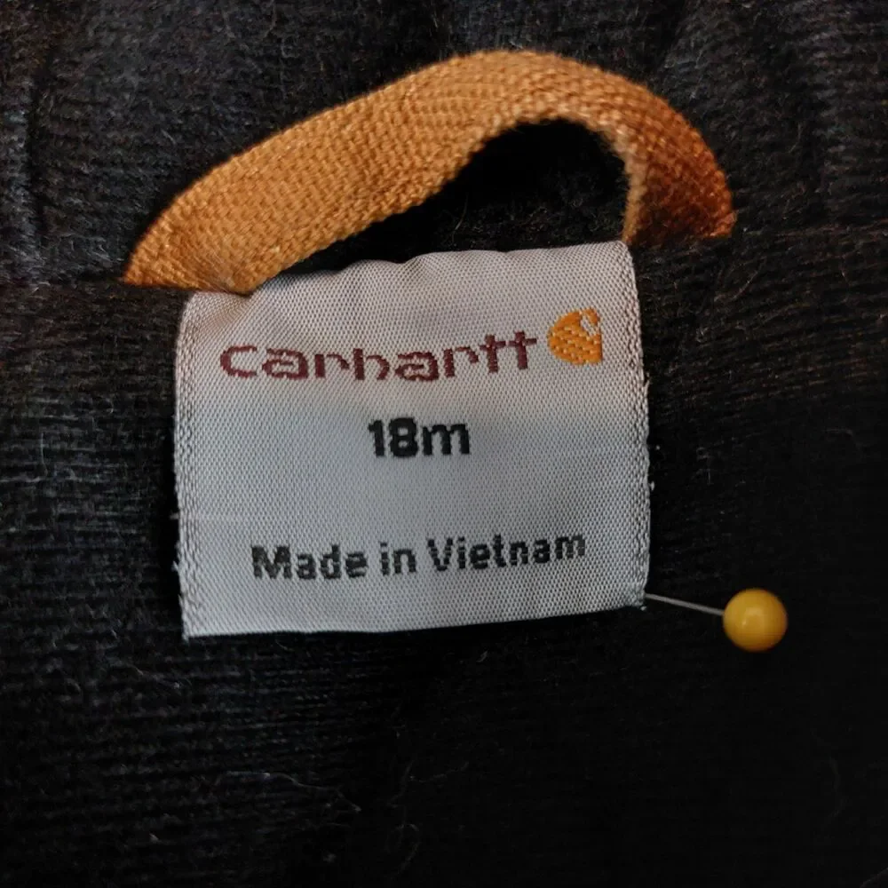 Carhartt Hooded Active Jacket Baby Boys Size 18M Brown Duck CanvasCP8417-D15